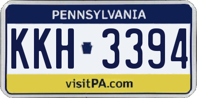 PA license plate KKH3394