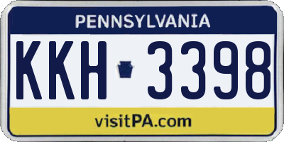 PA license plate KKH3398