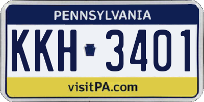 PA license plate KKH3401