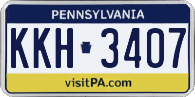 PA license plate KKH3407