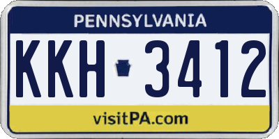 PA license plate KKH3412