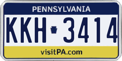 PA license plate KKH3414