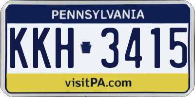 PA license plate KKH3415