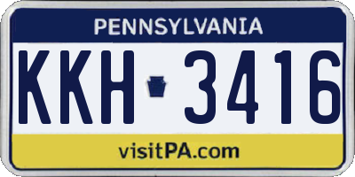 PA license plate KKH3416