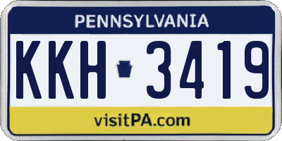 PA license plate KKH3419