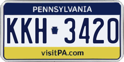 PA license plate KKH3420