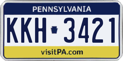 PA license plate KKH3421