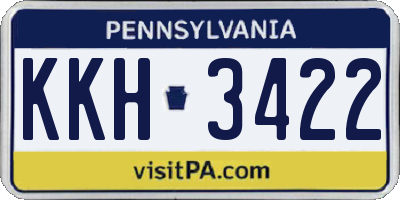 PA license plate KKH3422