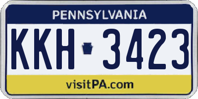 PA license plate KKH3423