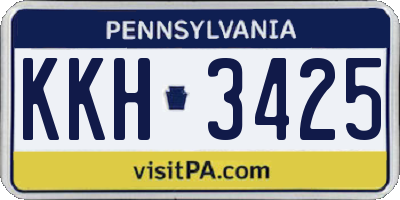 PA license plate KKH3425