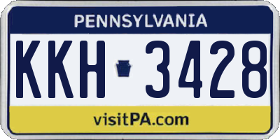 PA license plate KKH3428