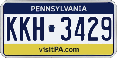 PA license plate KKH3429