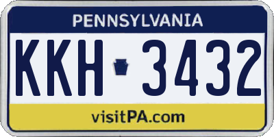 PA license plate KKH3432