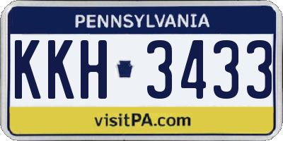 PA license plate KKH3433