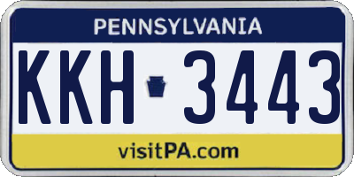 PA license plate KKH3443