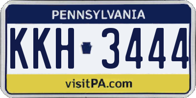 PA license plate KKH3444