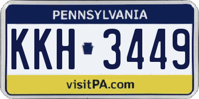 PA license plate KKH3449