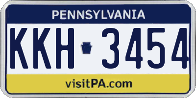 PA license plate KKH3454