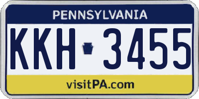 PA license plate KKH3455