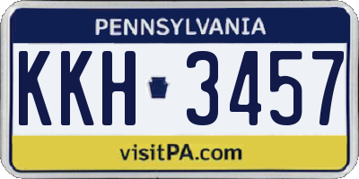 PA license plate KKH3457