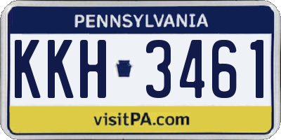 PA license plate KKH3461