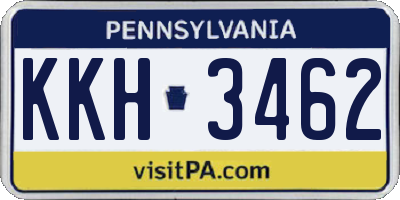 PA license plate KKH3462