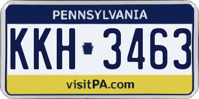 PA license plate KKH3463