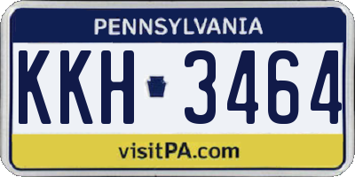 PA license plate KKH3464