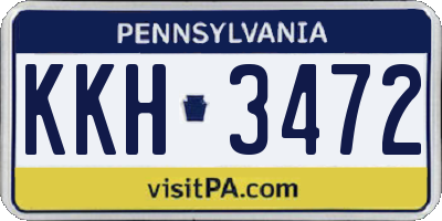 PA license plate KKH3472