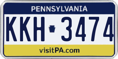 PA license plate KKH3474