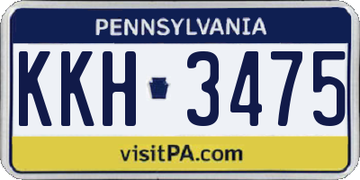 PA license plate KKH3475