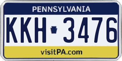 PA license plate KKH3476