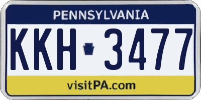 PA license plate KKH3477