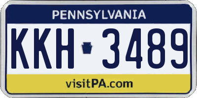 PA license plate KKH3489