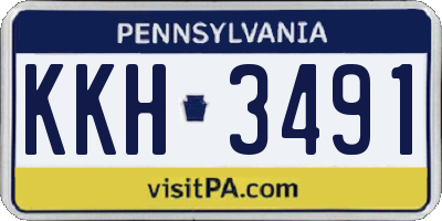 PA license plate KKH3491