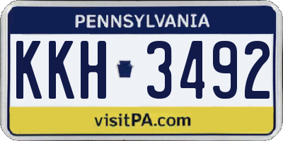 PA license plate KKH3492