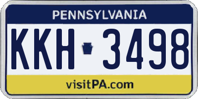 PA license plate KKH3498