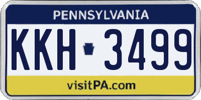 PA license plate KKH3499