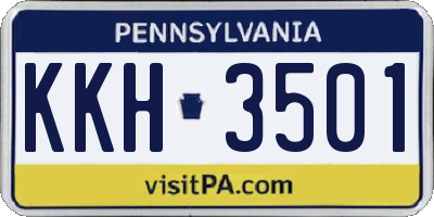 PA license plate KKH3501