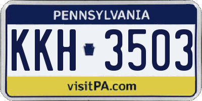 PA license plate KKH3503