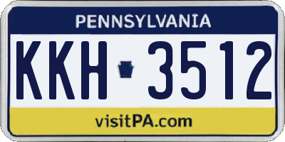 PA license plate KKH3512
