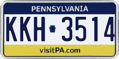 PA license plate KKH3514