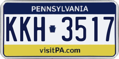PA license plate KKH3517