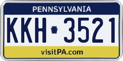 PA license plate KKH3521