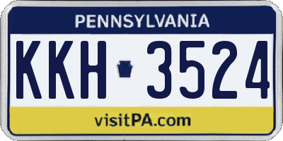 PA license plate KKH3524