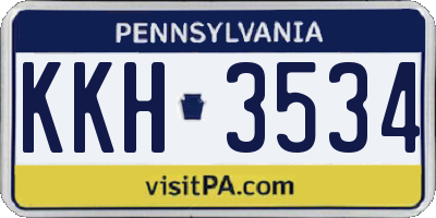 PA license plate KKH3534