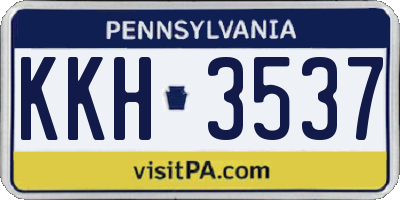PA license plate KKH3537
