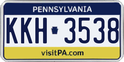 PA license plate KKH3538
