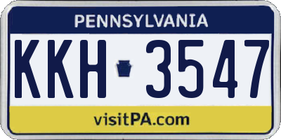 PA license plate KKH3547