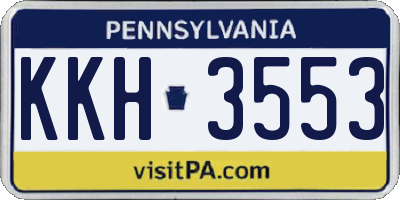 PA license plate KKH3553